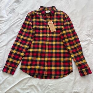 Fjallraven Skog Slim Fit Flannel Shirt Mens Large Long Sleeve Outdoor Red New